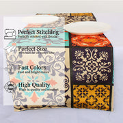 Geometric Cotton Canvas Table Runner